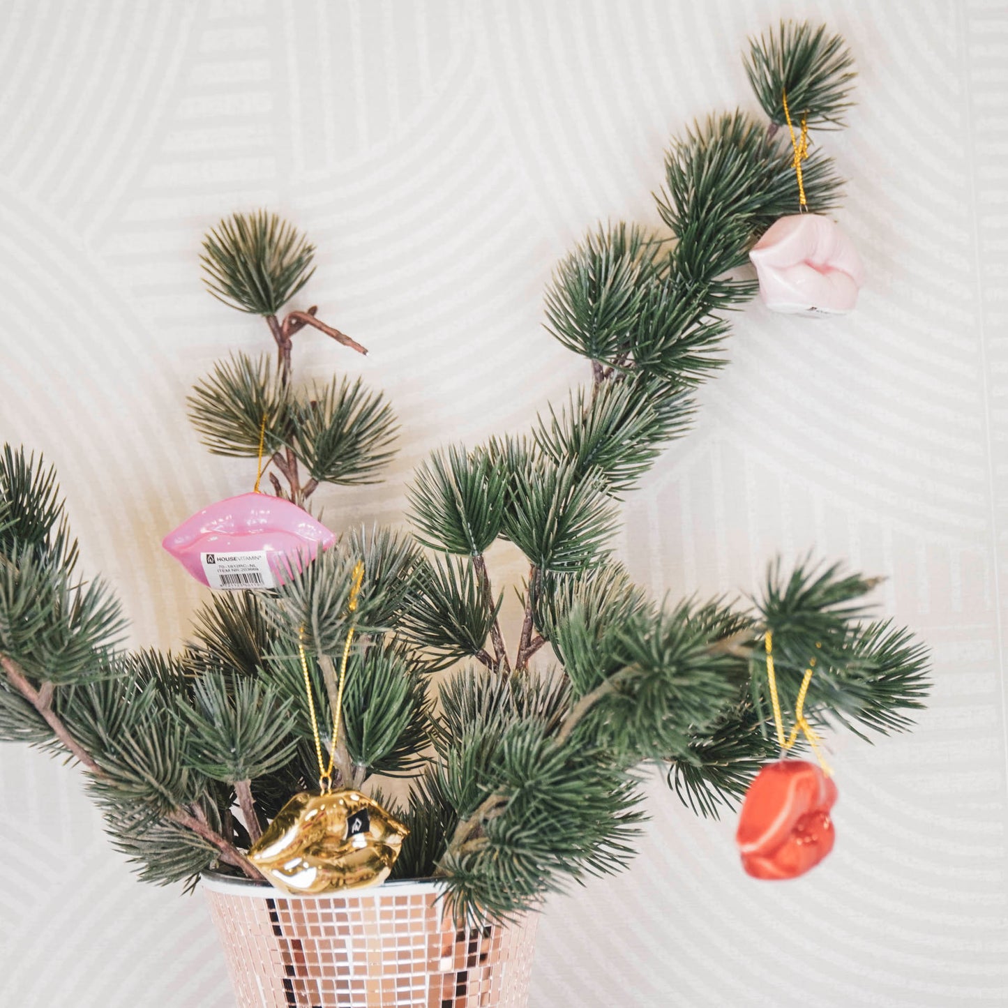 Xmas hanger - Lip - Ceramics - Red - 6,5x2x4cm