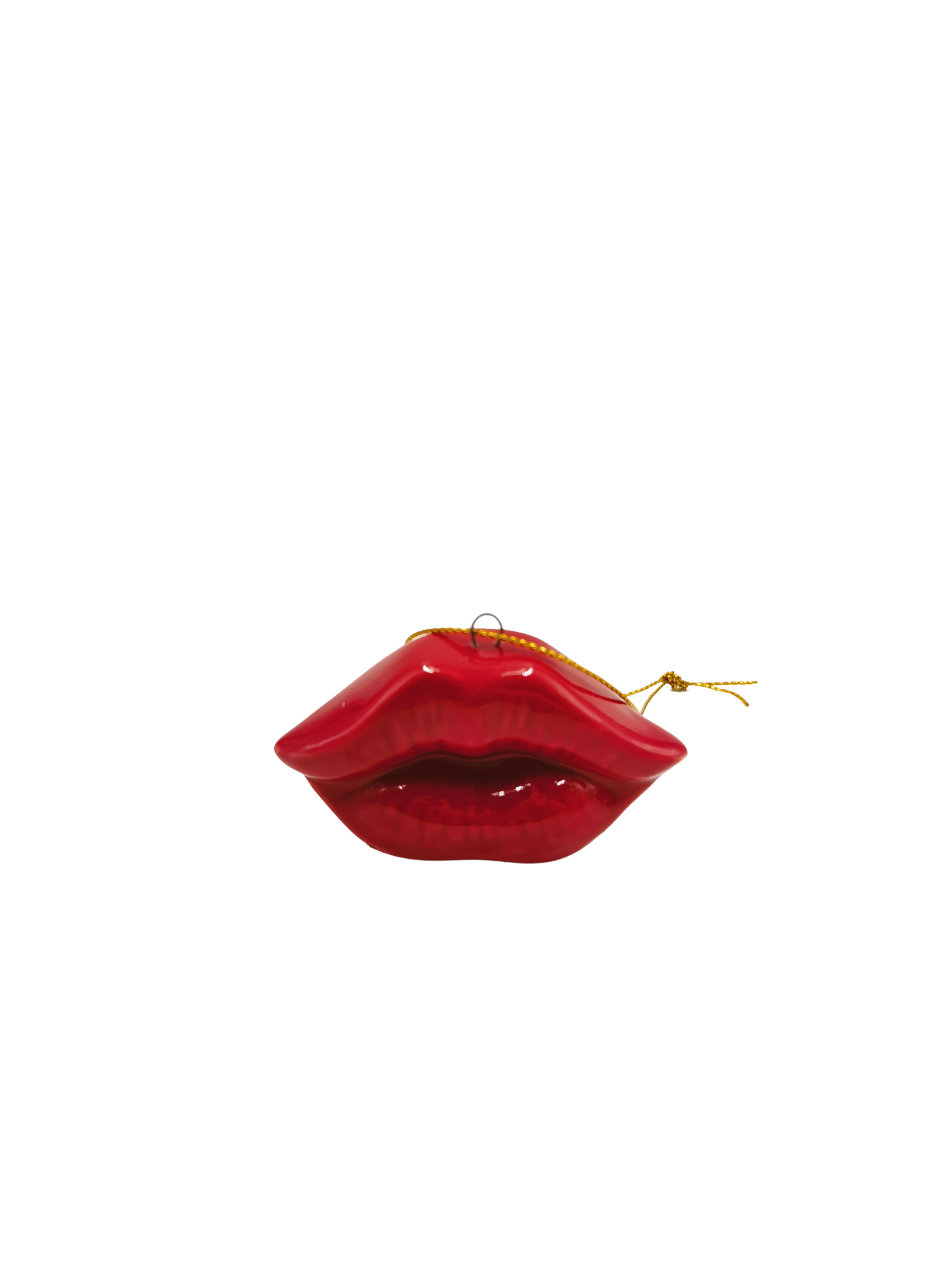 Xmas hanger - Lip - Ceramics - Red - 6,5x2x4cm