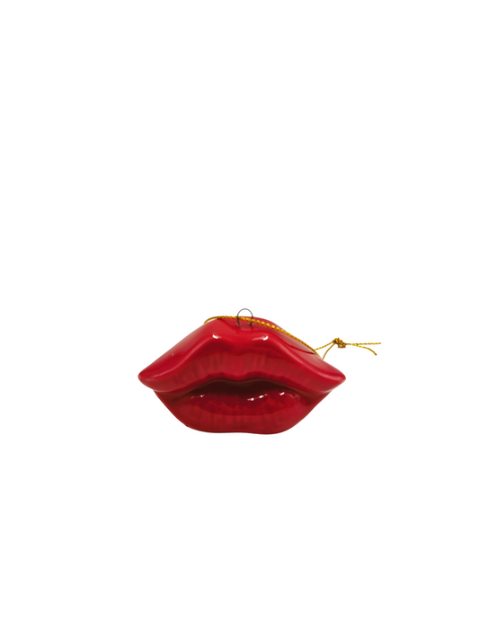 Xmas hanger - Lip - Ceramics - Red - 6,5x2x4cm