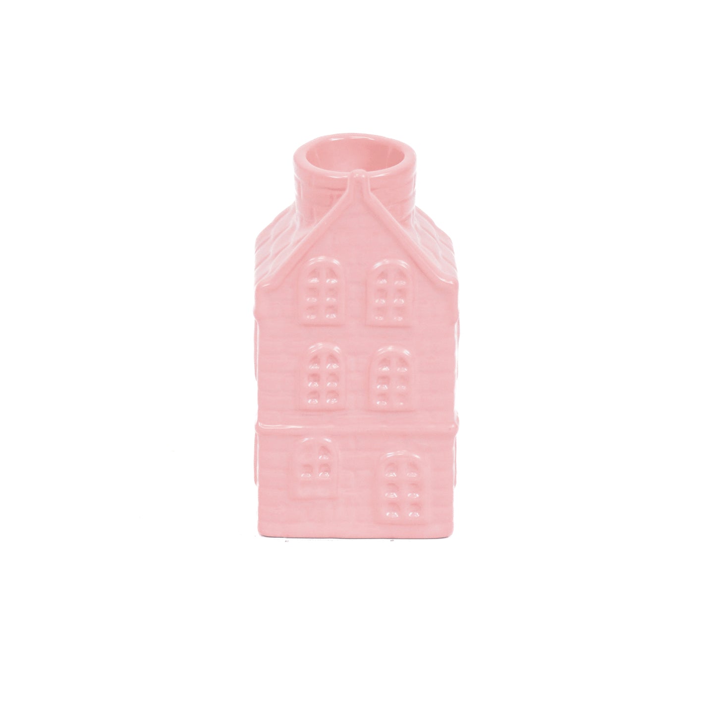 Candle holder - House - Ceramics - Light Pink - 6x5,5x11cm