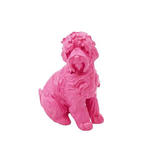 Ornament - Labradoodle - Polyresin - Pink - 10,5x5x9cm