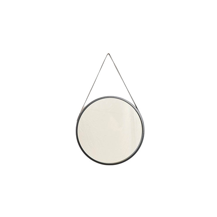 Mirror - Round - Metal - Black - 50x2,5x50cm