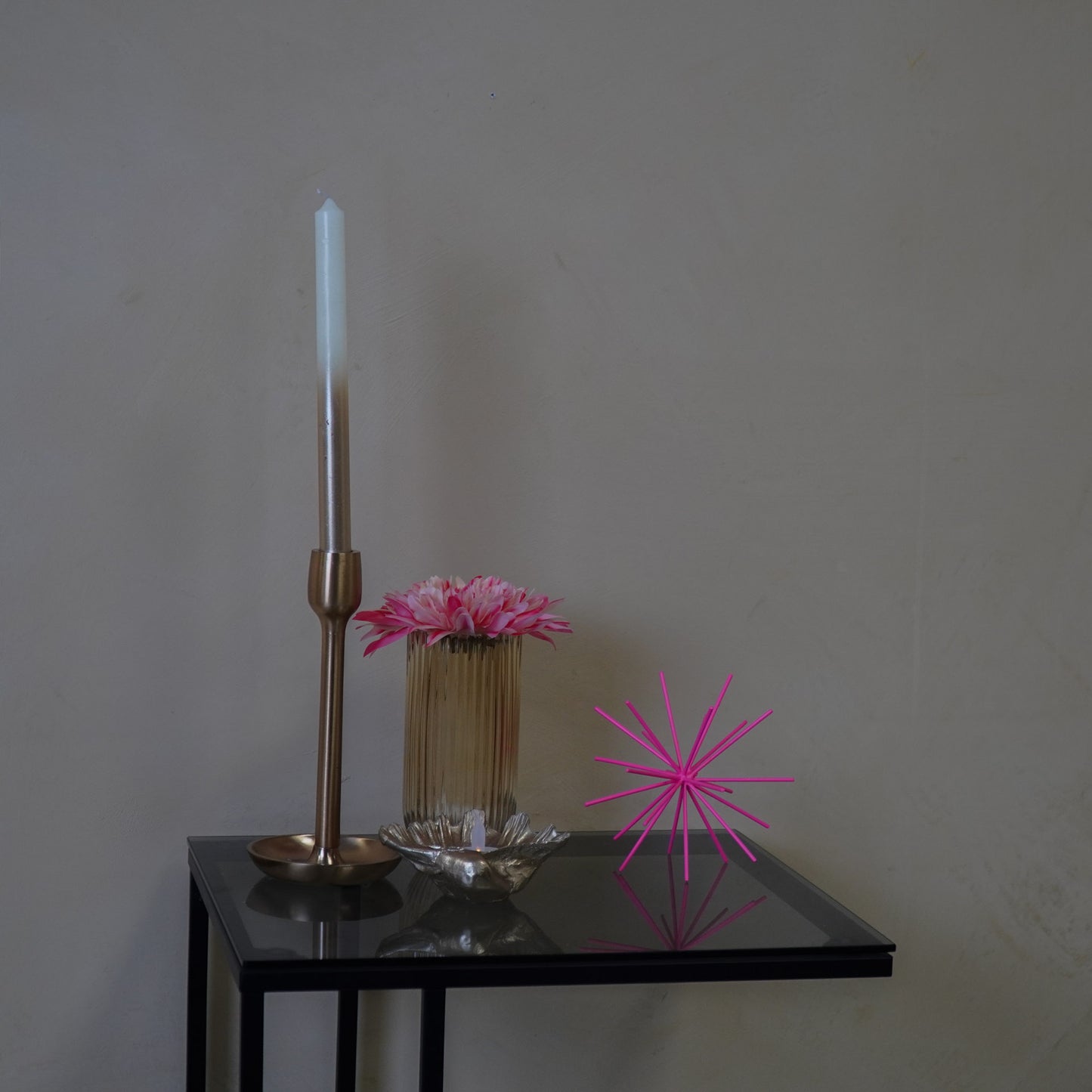 Ornament - Fireworks - Metal - Neon Pink - 15x15x15cm