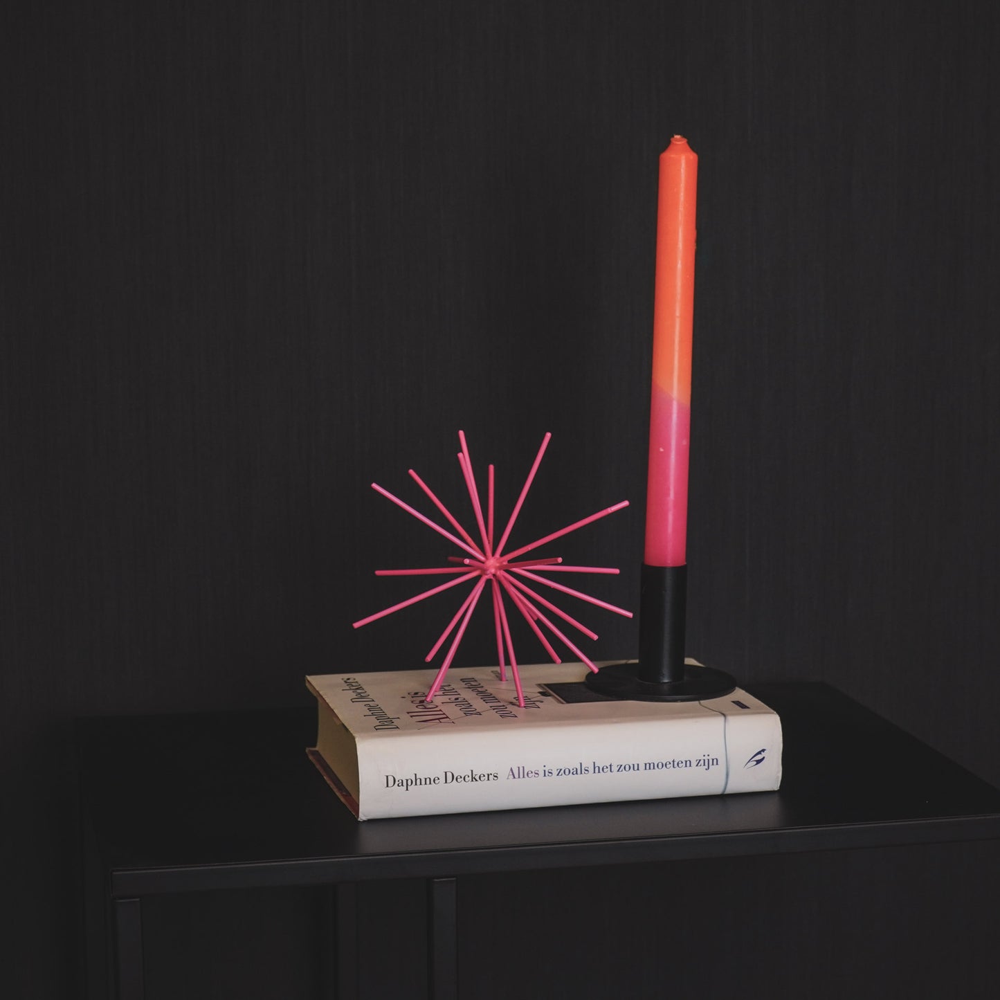 Ornament - Fireworks - Metal - Neon Pink - 15x15x15cm