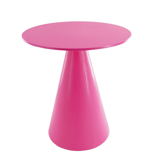 Side Table - Round - MDF - Neon Pink - 40x40x44cm