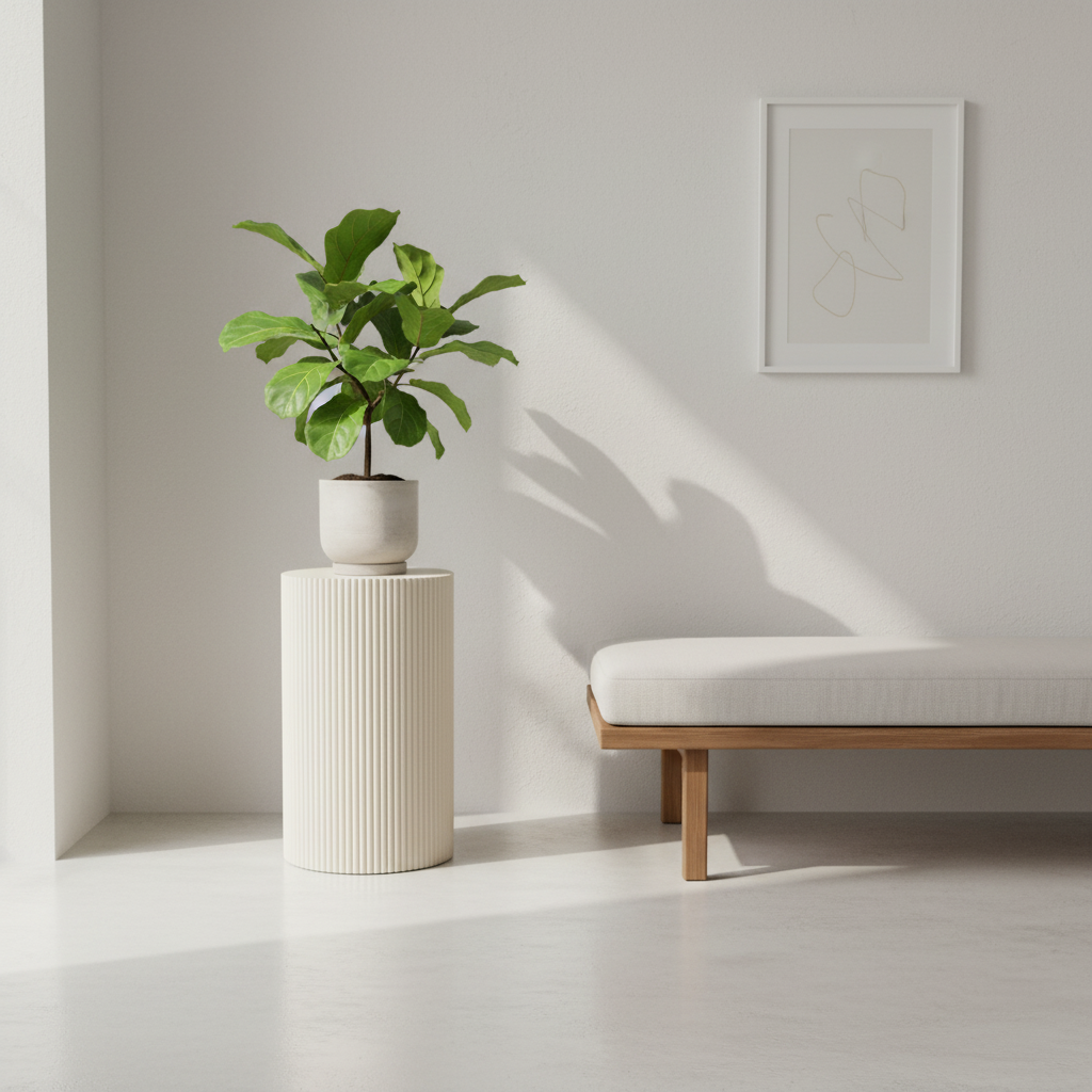 Side Table / Pillar- Cylinder - MDF - Sand - 30x54cm