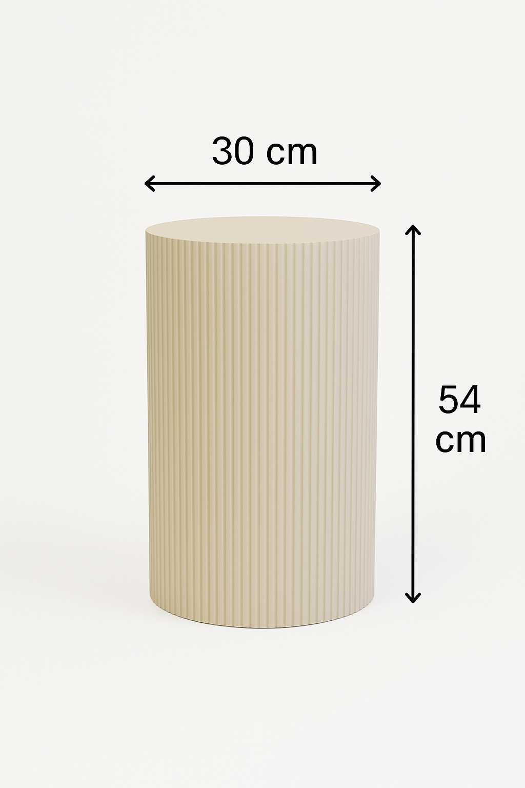 Side Table / Pillar- Cylinder - MDF - Sand - 30x54cm