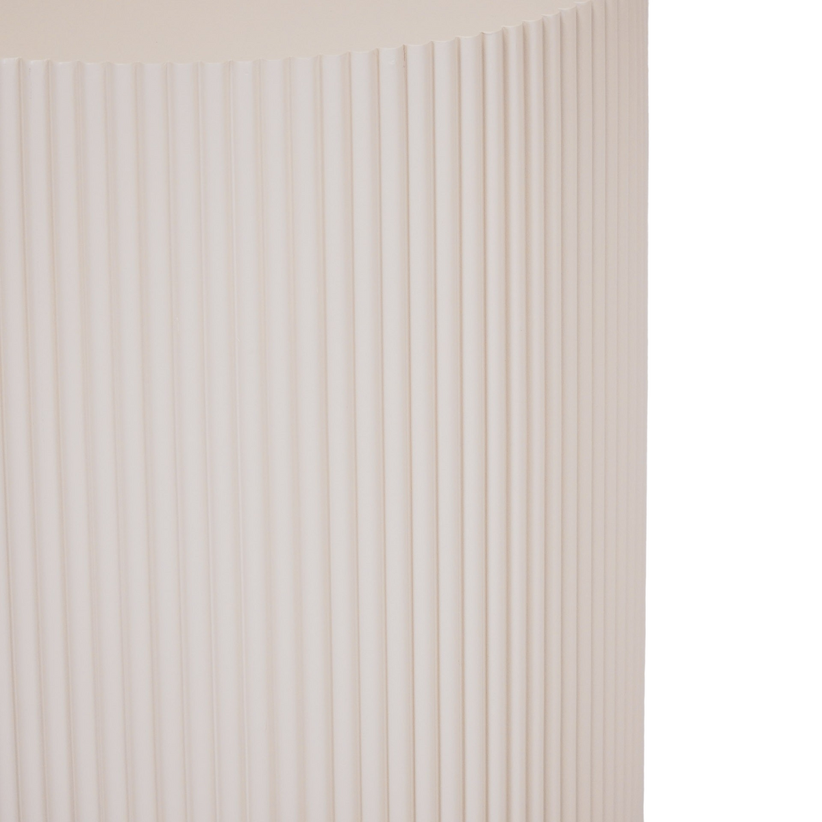 Round Side Table – Ribbed Cylinder Design – MDF – Sand – 30x54cm