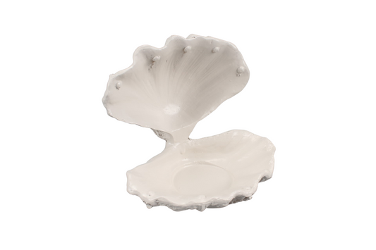 Ornament - Shell/Oyster - Polyresin - Sand- 12,5x11,5x12cm