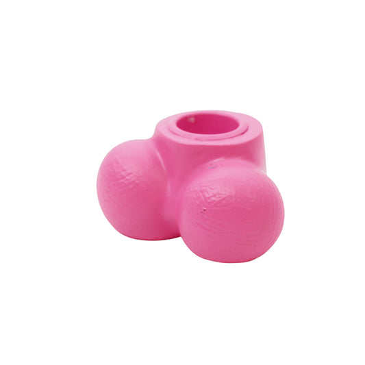 Candle holder - Scrotum - Polyresin - Pink - 7,5x5,5x4cm