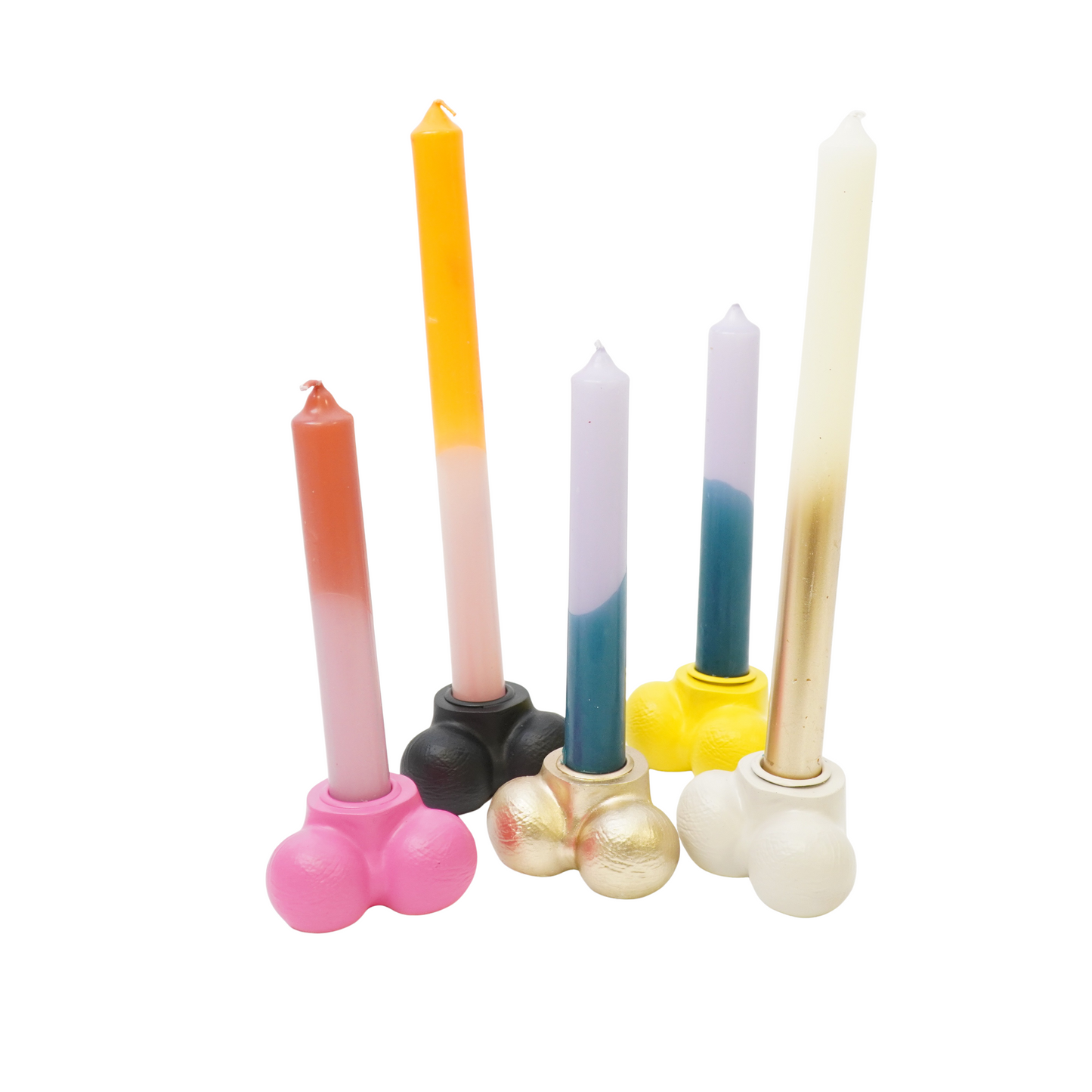 Candle holder - Scrotum - Polyresin - Yellow - 7,5x5,5x4cm