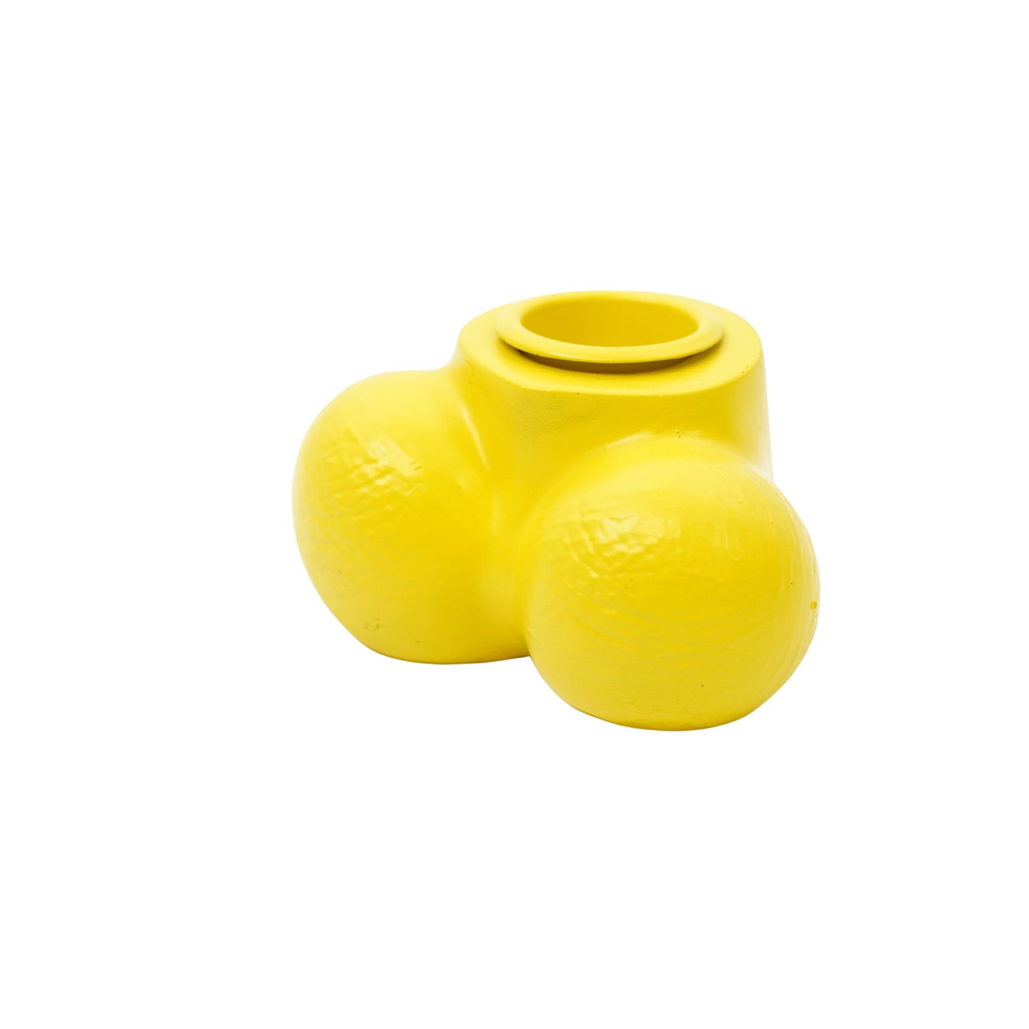 Candle holder - Scrotum - Polyresin - Yellow - 7,5x5,5x4cm