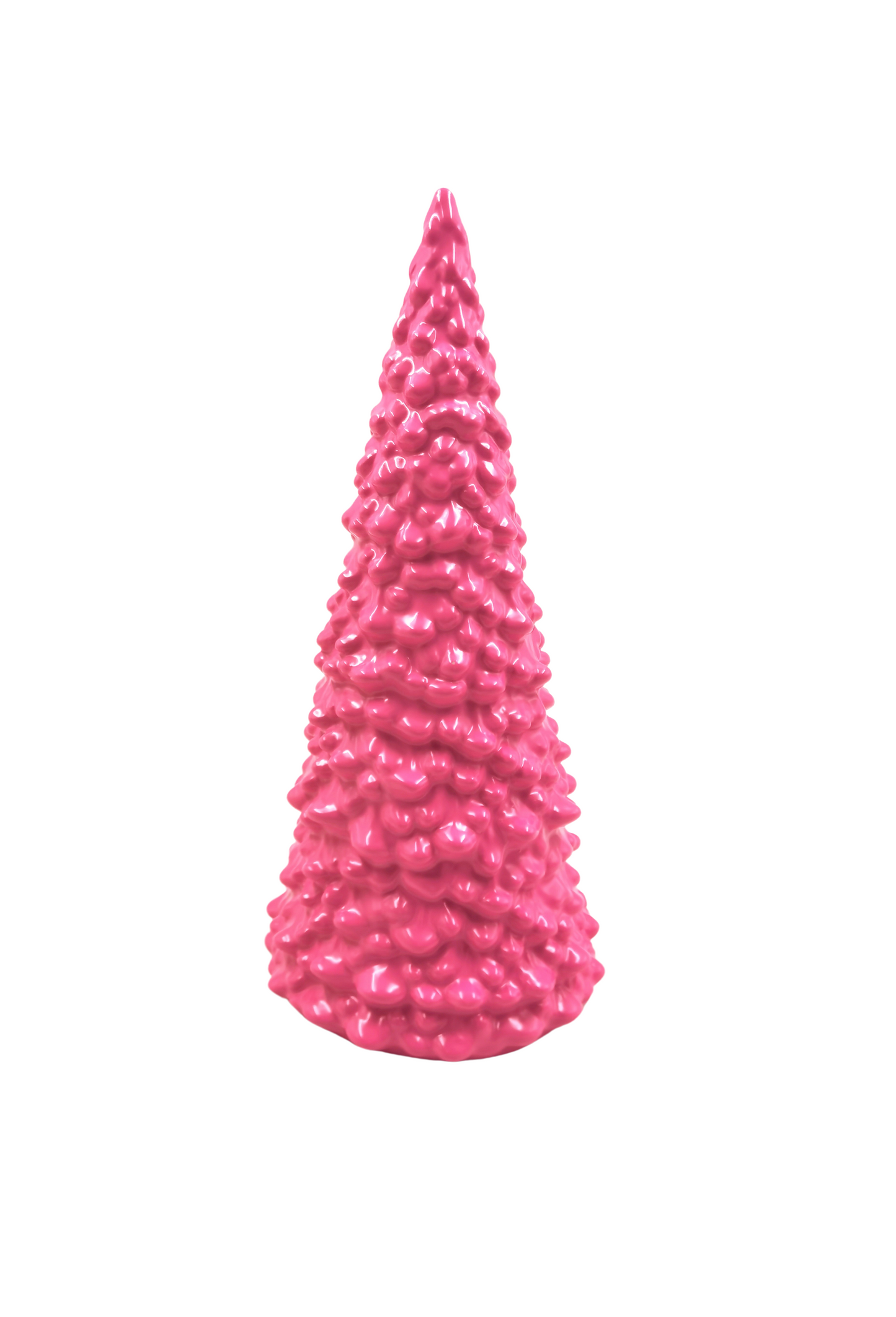 Ornament - Xmas Tree - Ceramics - Neon Pink - 5x5x11cm