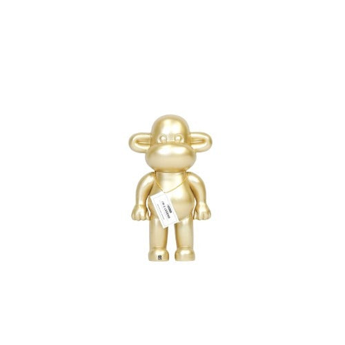 Ornament - Monkey Figurine 'The Legend'- Polyresin - Gold - 20,5x13,5x35cm