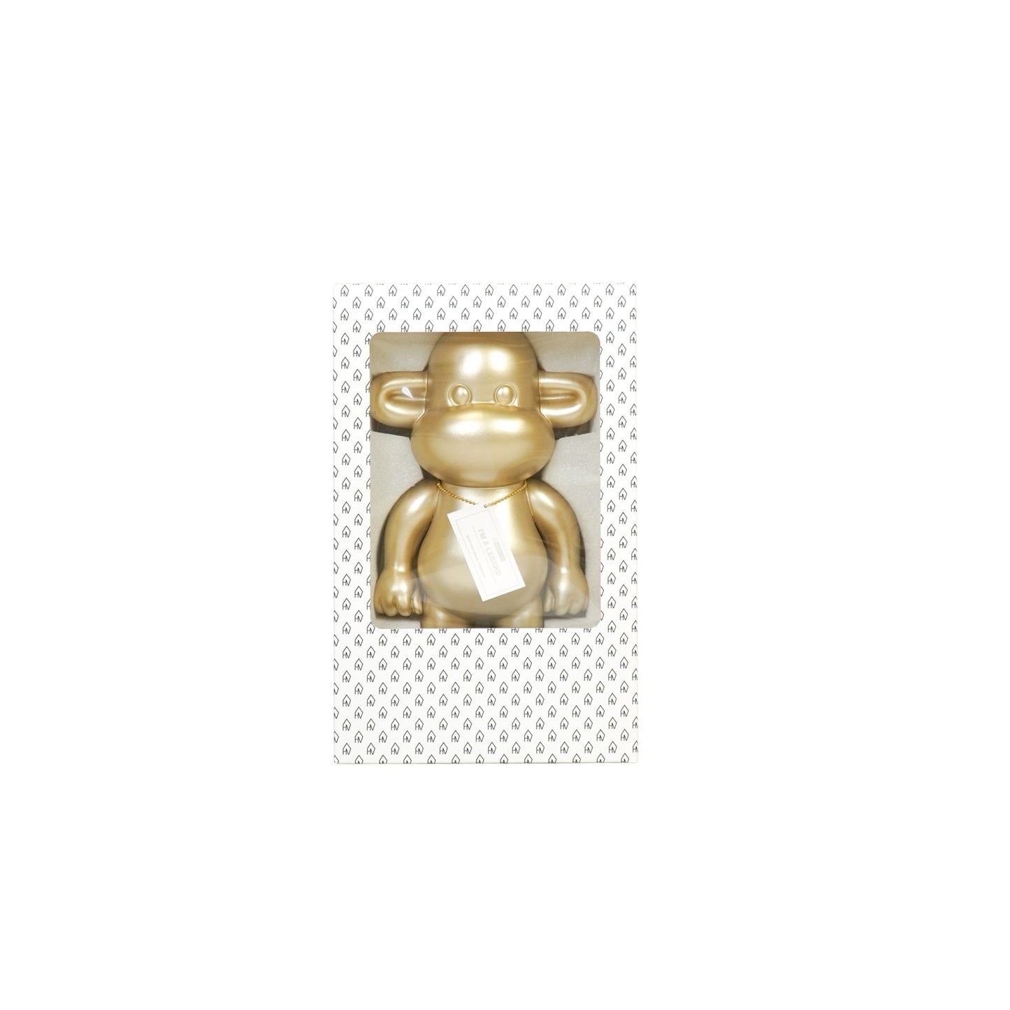 Ornament - Monkey Figurine 'The Legend'- Polyresin - Gold - 20,5x13,5x35cm