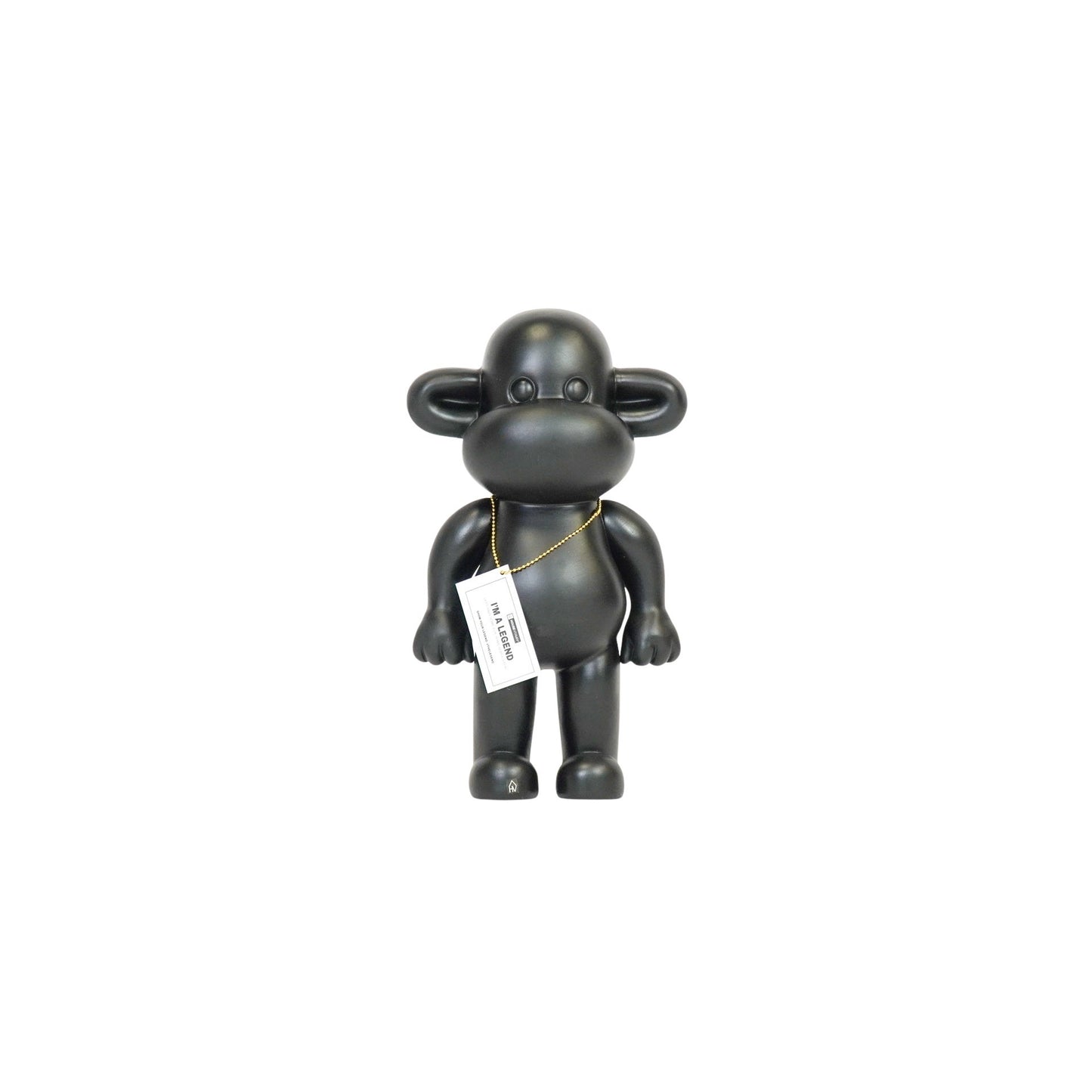 Ornament - Monkey Figurine 'The Legend'- Polyresin - Black - 20,5x13,5x35cm