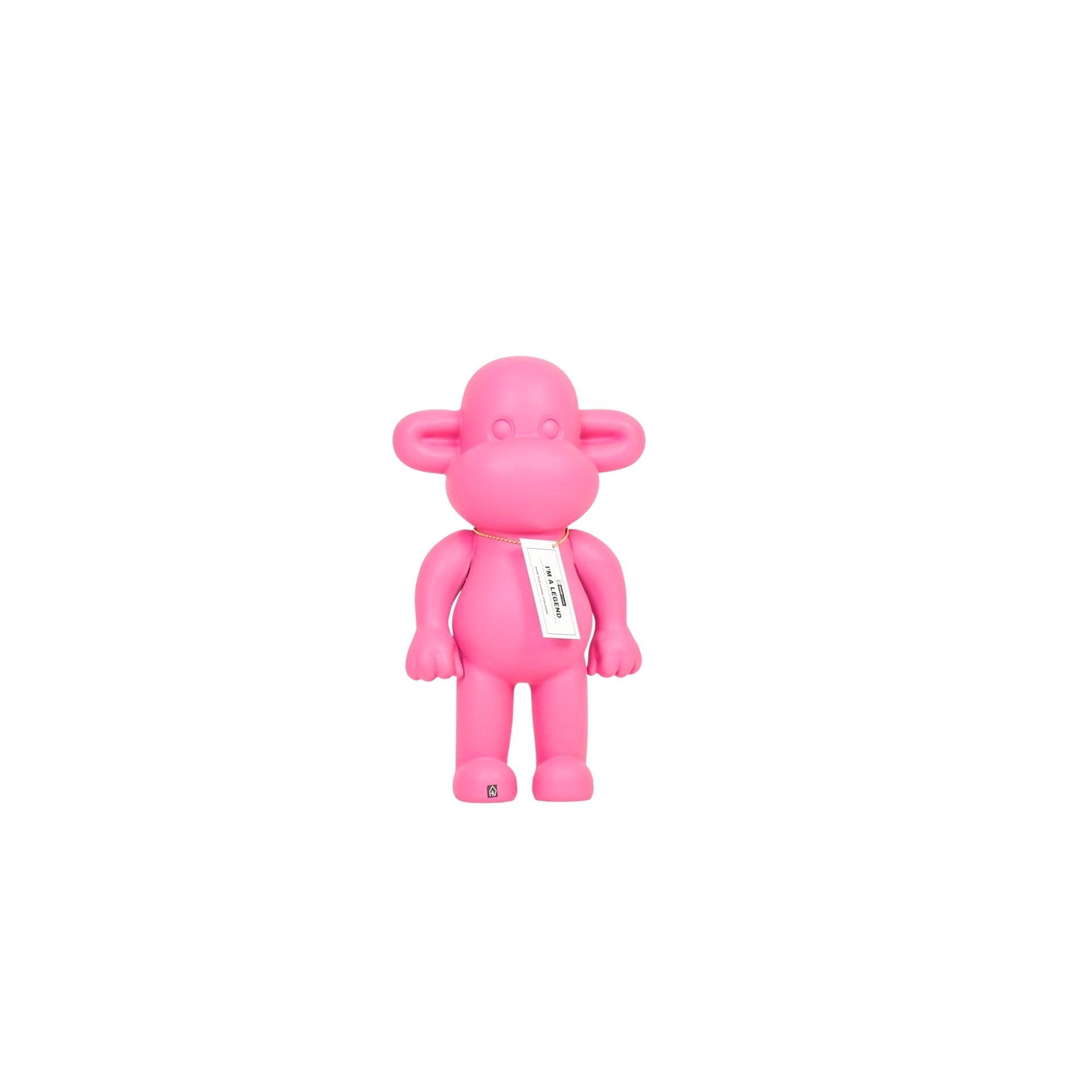 Ornament - Monkey Figurine 'The Legend'- Polyresin - Pink - 20,5x13,5x35cm