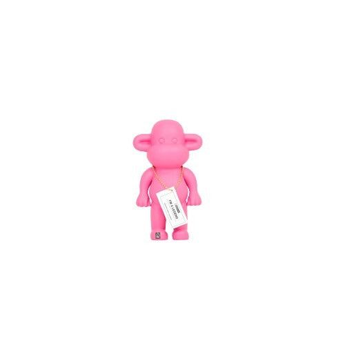 Ornament - Monkey Figurine 'The Legend'- Polyresin - Pink - 11x7x19cm