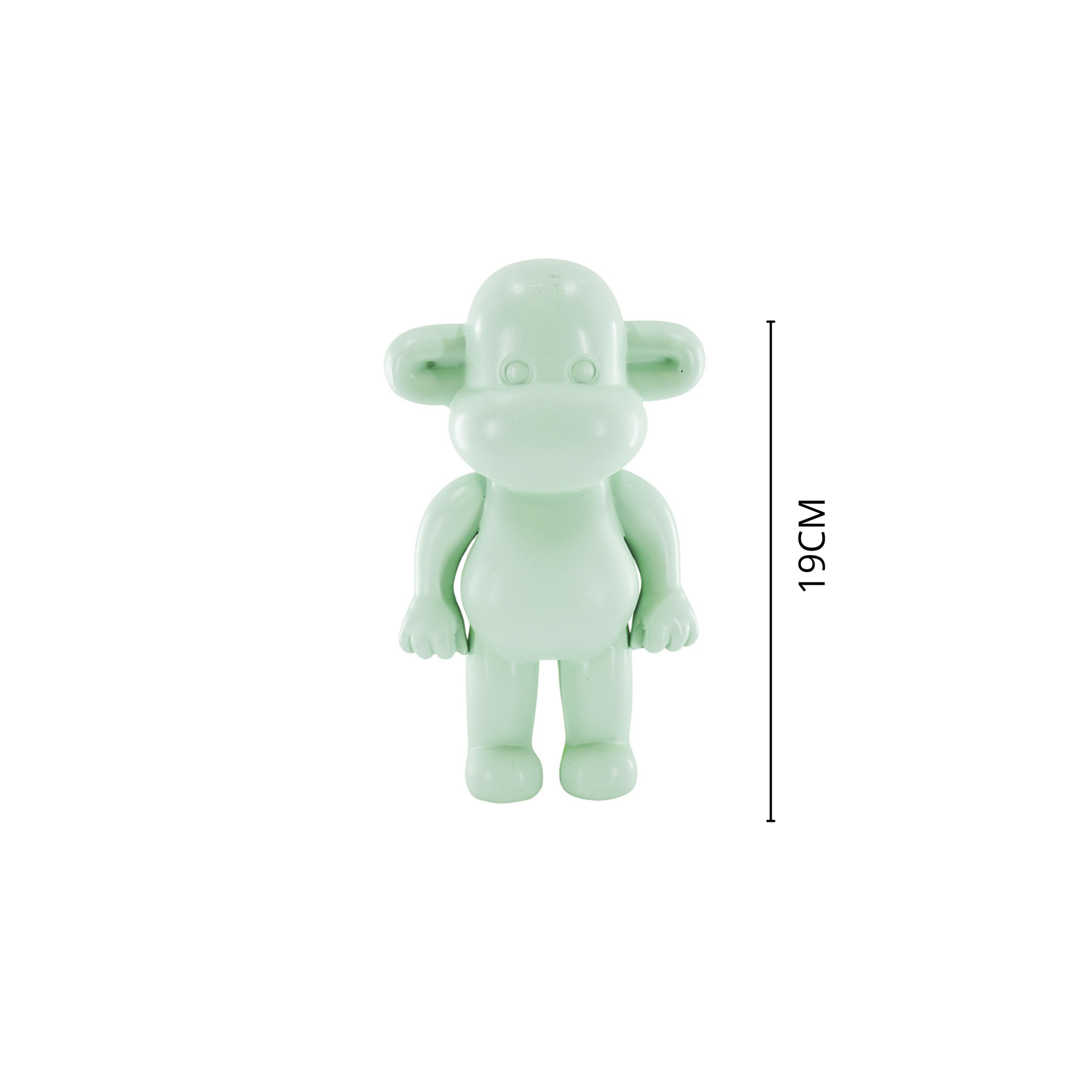 Ornament - Monkey Figurine 'The Legend' - Polyresin - Mintgreen  - 11x7x19cm