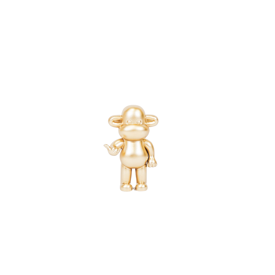 Ornament - Hang Loose Monkey Figurine 'The Legend' - Polyresin - Gold - 11x7x19cm