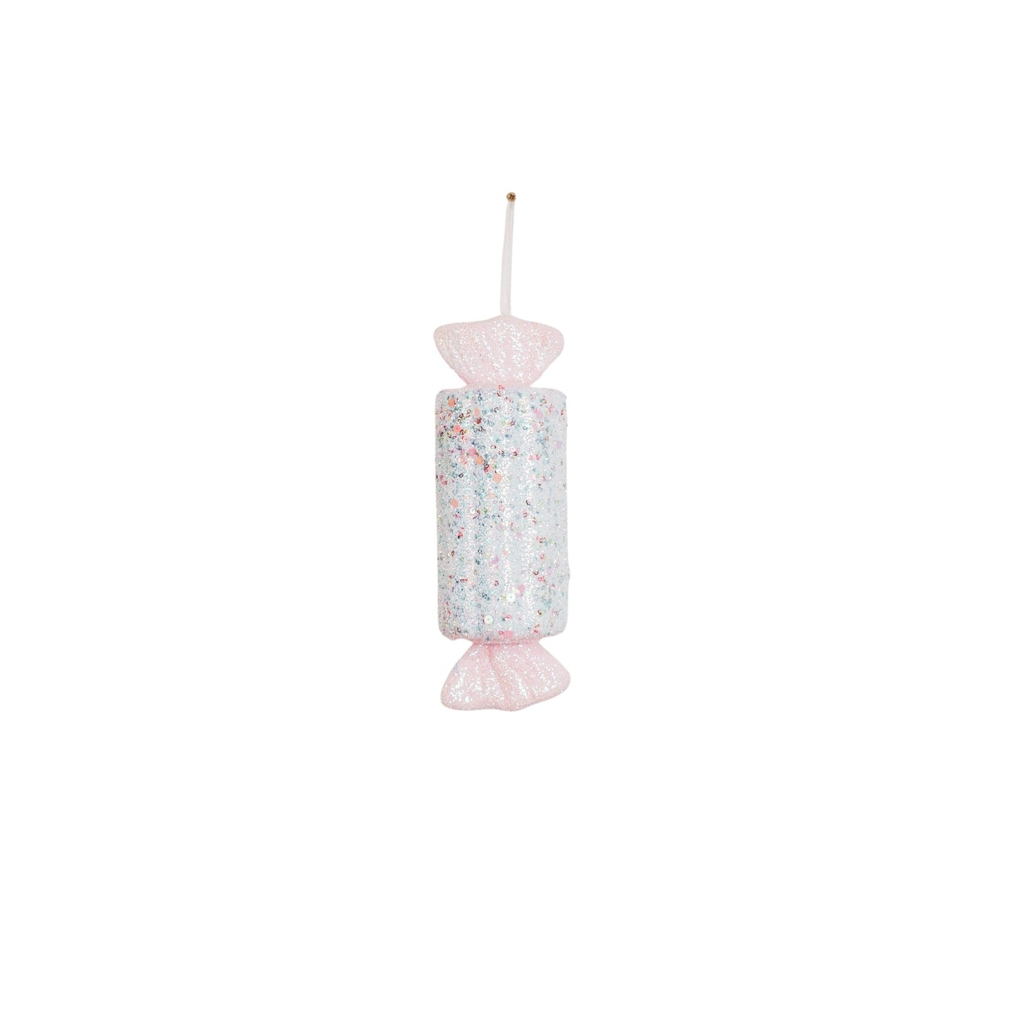 Xmas hanger - Candy Rectangular-Foam-Pink/ Glitters- 28x15cm