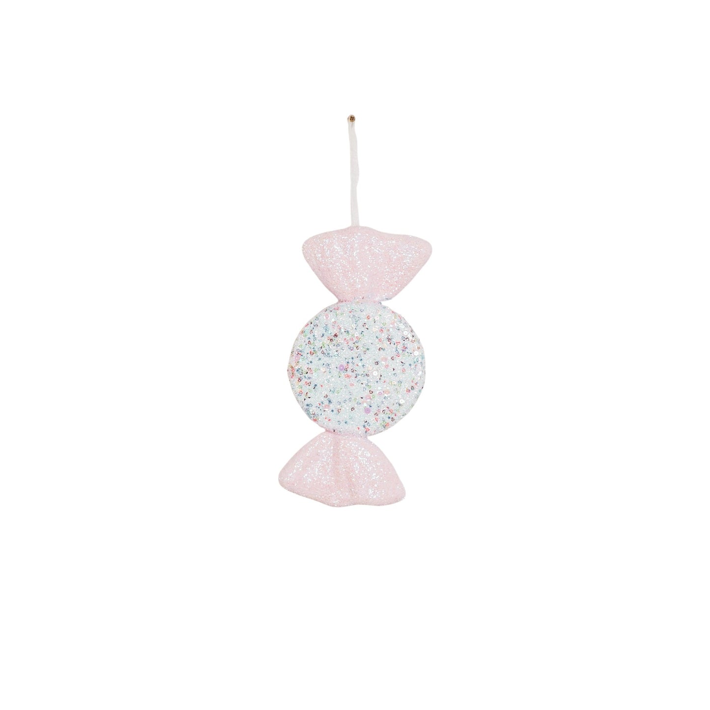 Xmas hanger - Candy Round-Foam-Pink/ Glitters- 28x15cm