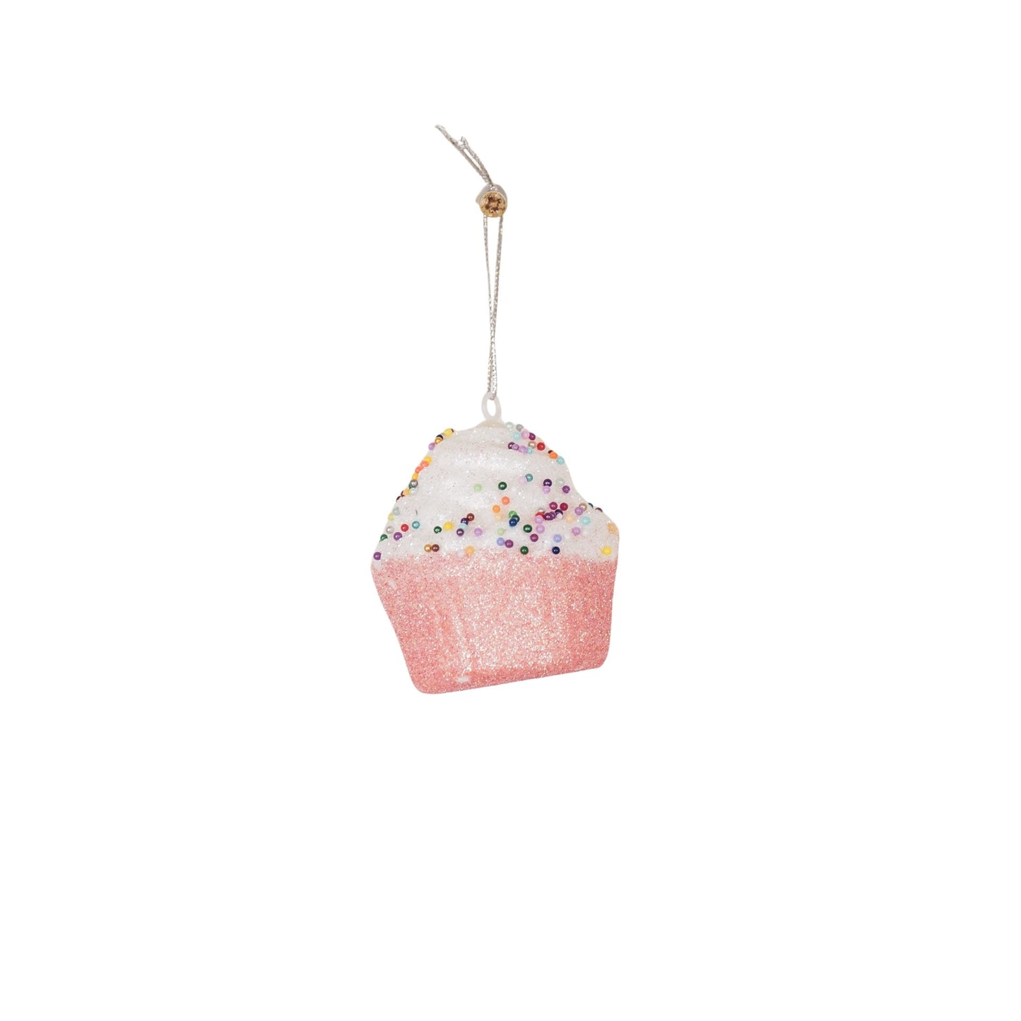 Xmas Hangers- 3 Cupcakes-Foam-Pink/ Disco Dip- S3- 6cm