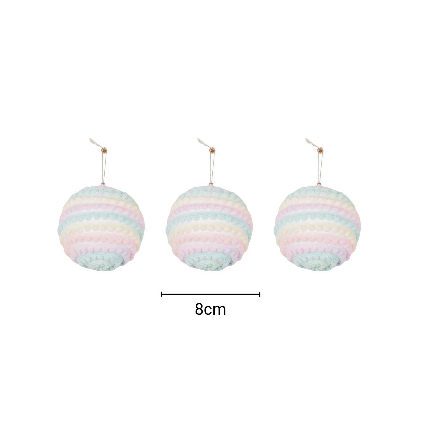 Xmas Hangers- Xmas Balls- Foam- Unicorn Colours-S3- 8cm