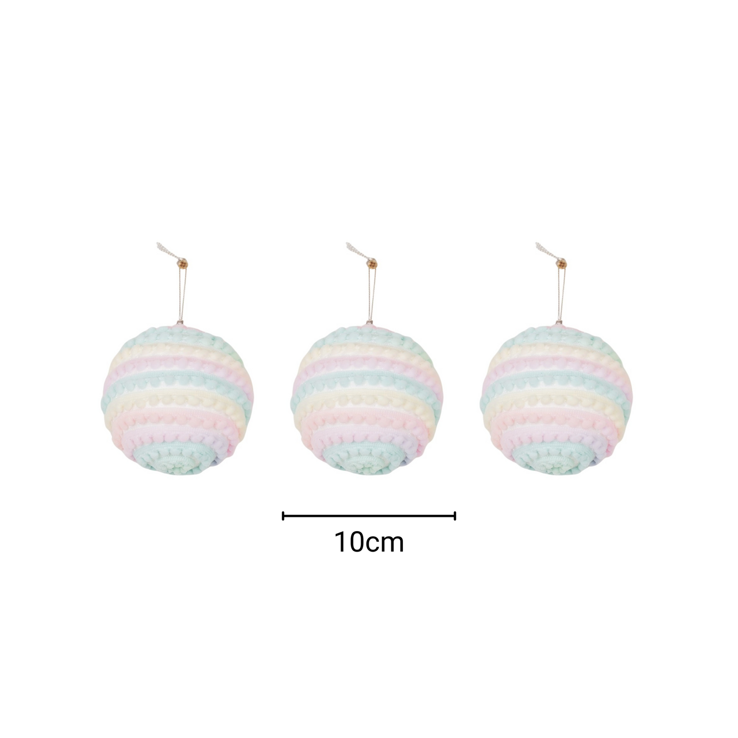 Xmas Hangers- Xmas Balls- Foam- Unicorn Colours -S3- 10cm