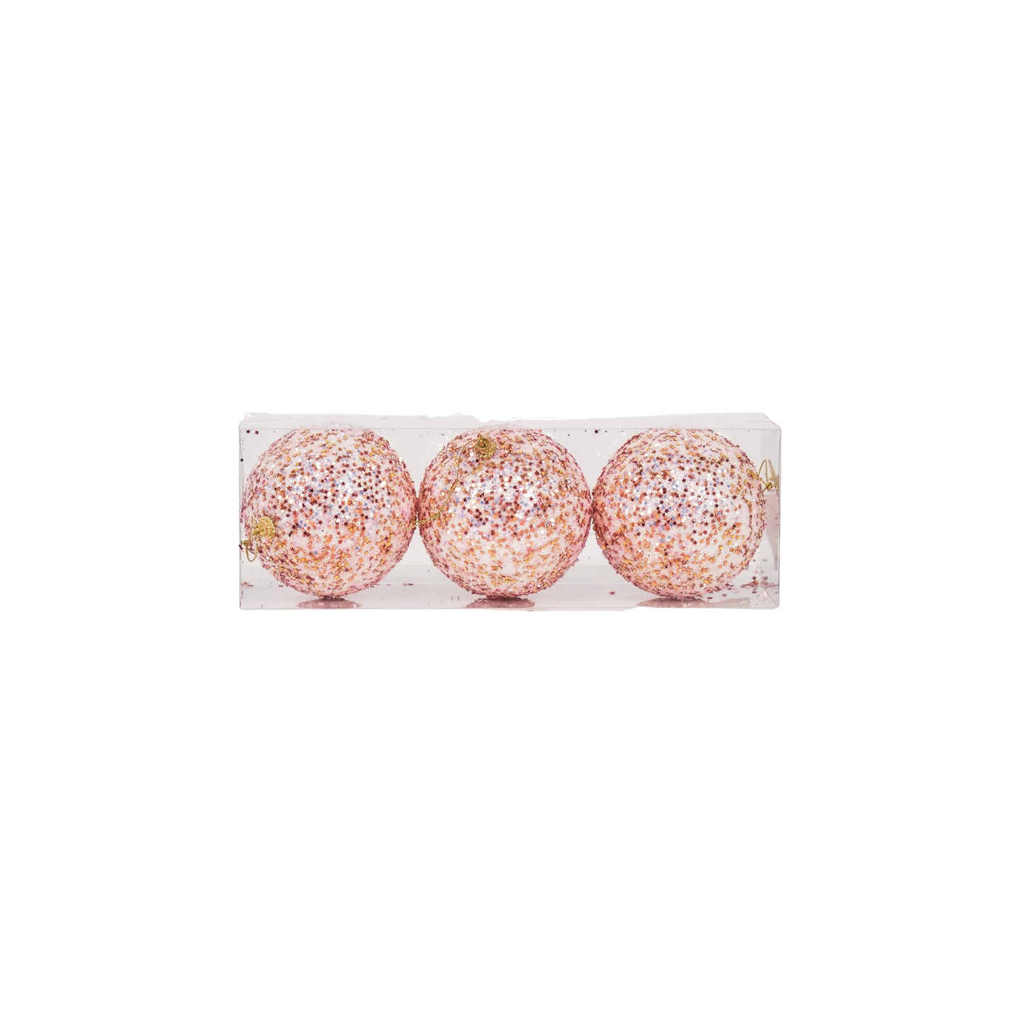 Xmas Hangers- Xmas Balls- Foam-Pink Glitter -S3- 8cm