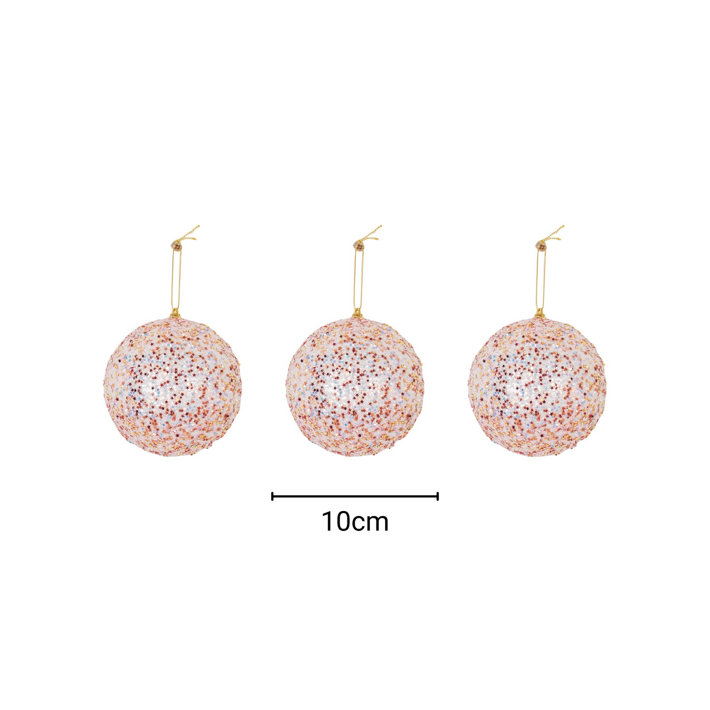 Xmas Hangers- Xmas Balls- Foam- Pink Glitter  -S3- 10cm