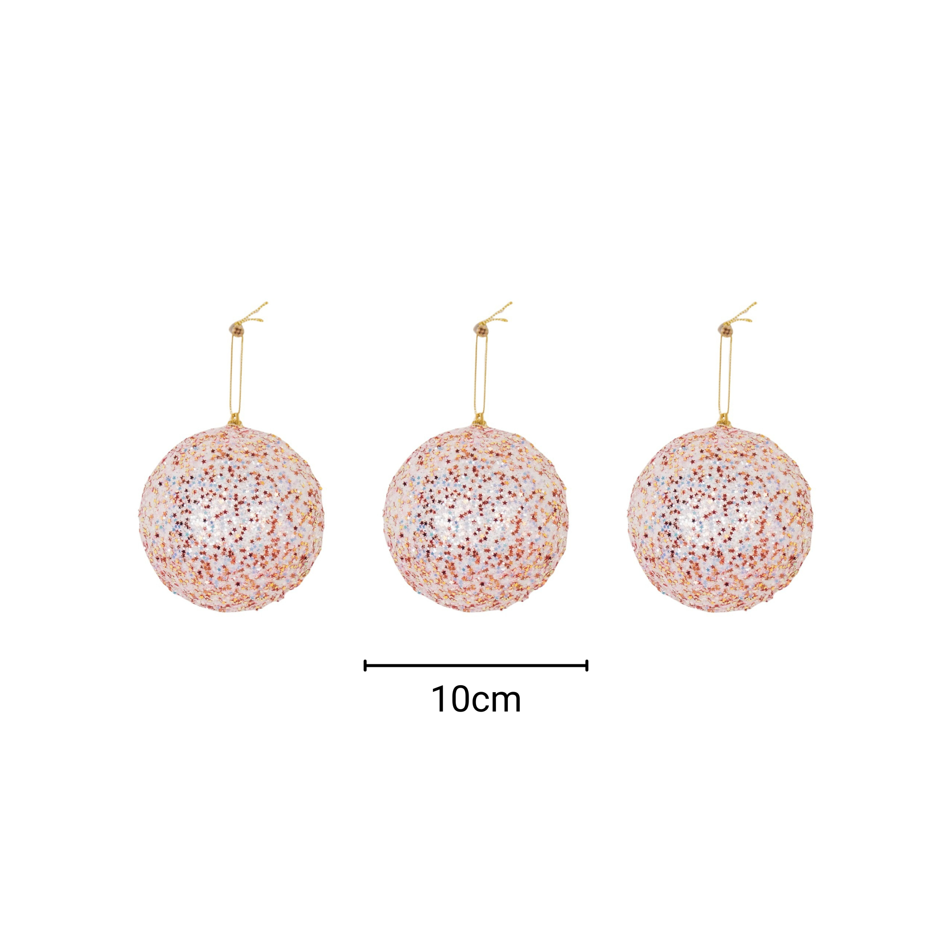 Xmas Hangers- Xmas Balls- Foam- Pink Glitter  -S3- 10cm