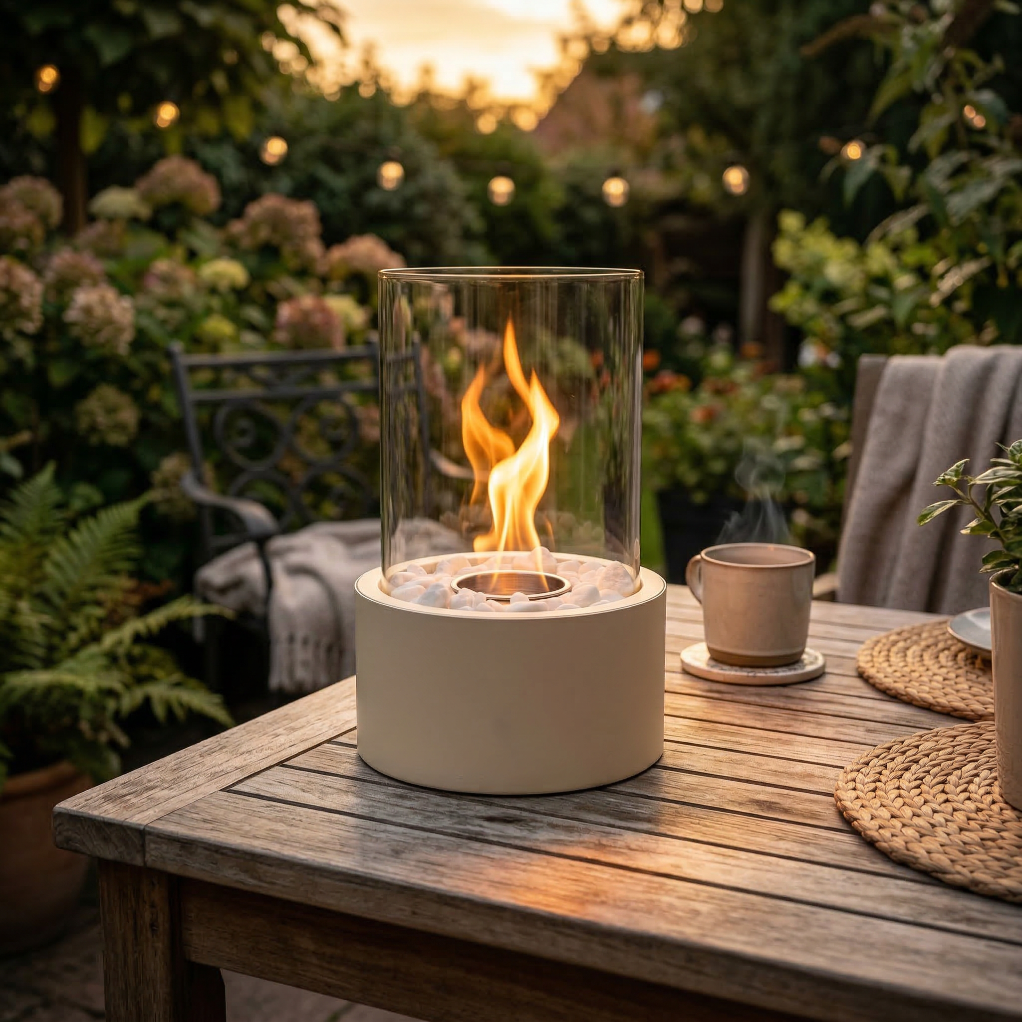Table Fireplace - Round - Sand - 18x18x26,5cm