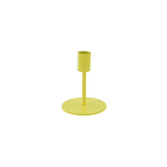 Candleholder - Basic - Metal - Neon Yellow - 8x8x10cm