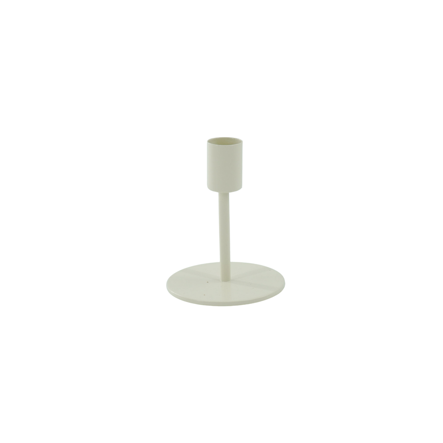 Candleholder - Basic - Metal - Sand - 8x8x10cm