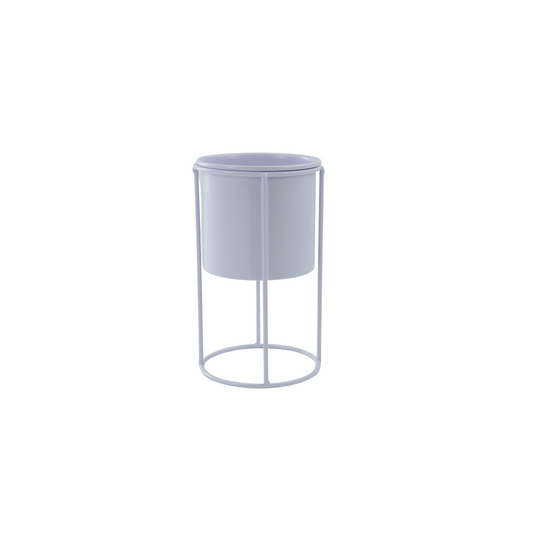 Pot- Plant Holder - Metal - Lilac - 11x11x19cm