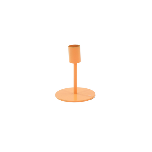 Candleholder - Basic - Metal - Neon Orange - 8x8x10cm