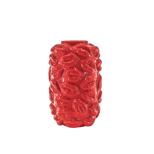 Vase - Kisses - Ceramics - Red - 17x17x27cm