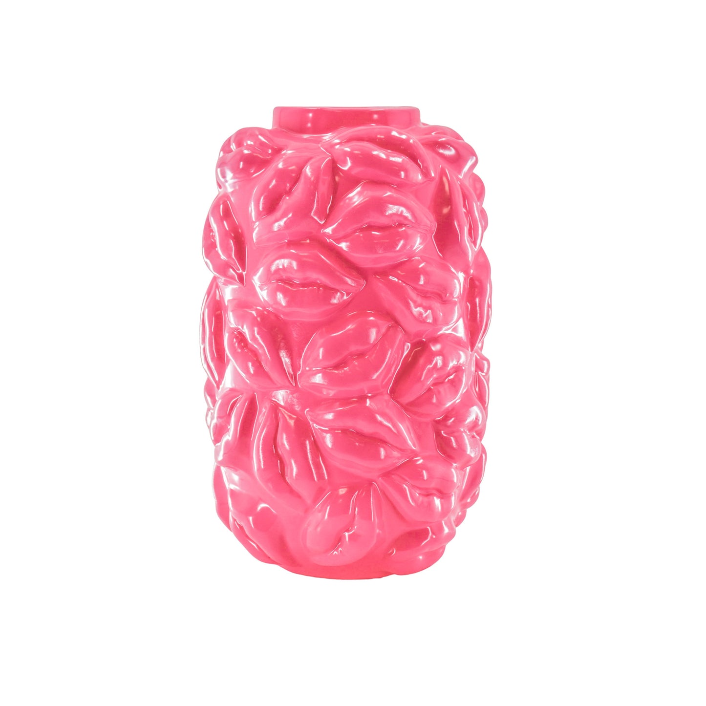 Vase - Kisses - Ceramics - Neon Pink - 17x17x27cm