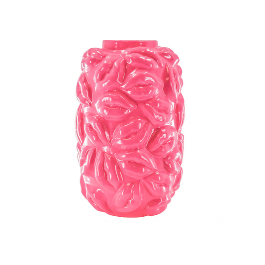 Vase - Kisses - Ceramics - Neon Pink - 17x17x27cm