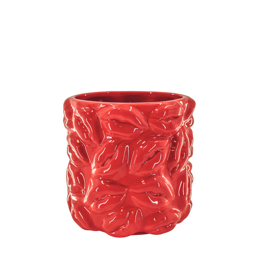 Pot - Kisses - Ceramics - Red - 17,5x17,5x17,5cm
