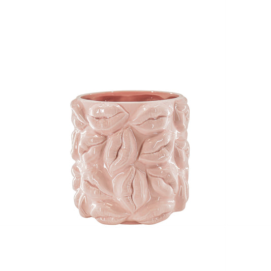 Pot - Kisses - Ceramics - Light Pink - 17,5x17,5x17,5cm