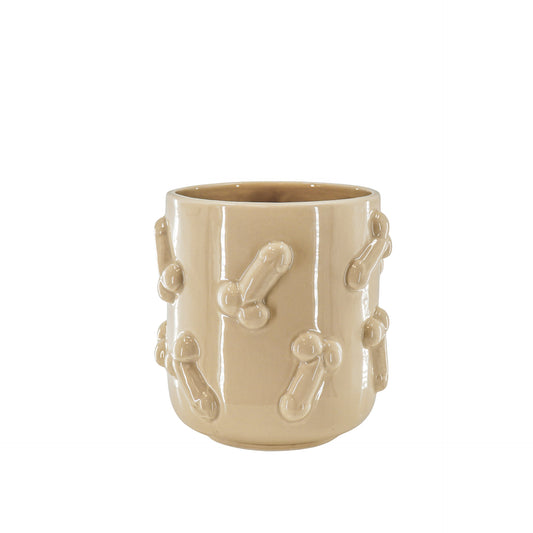 Pot - Dick - Ceramics - Beige - 17,5x17,5x17,5cm