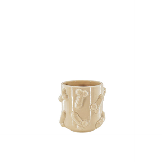 Pot - Dick - Ceramics - Beige -11x11x11,5cm