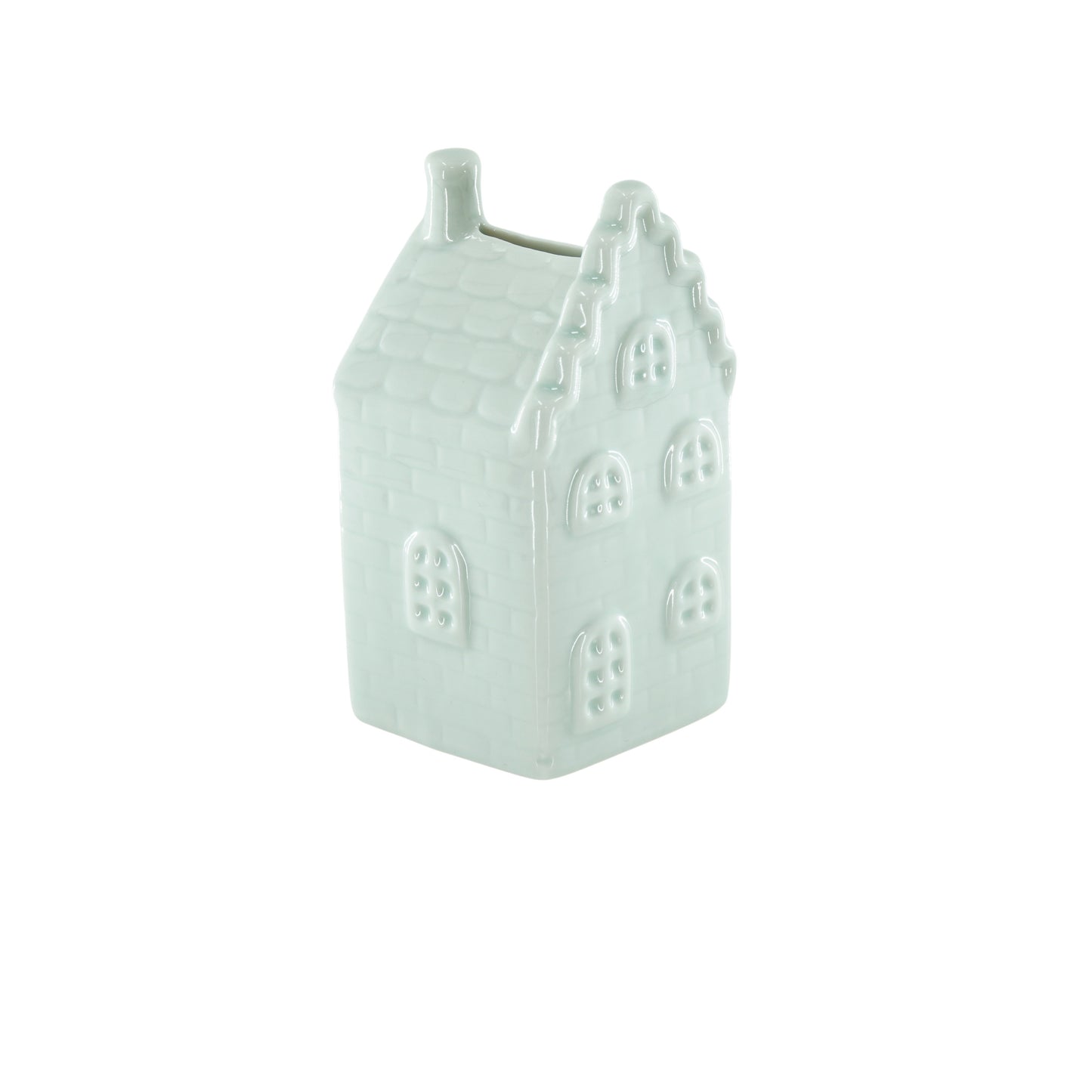 Ornament- Money Bank - House - Ceramics- Mintgreen -7x7x13cm