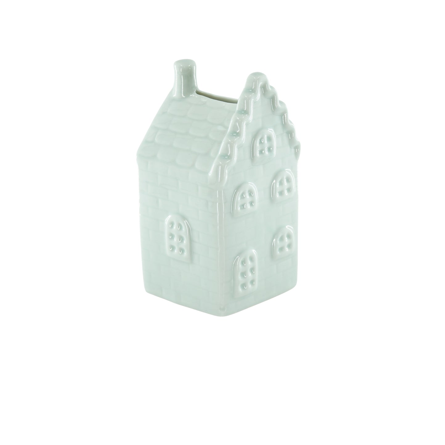 Ornament- Money Bank - House - Ceramics- Mintgreen -7x7x13cm