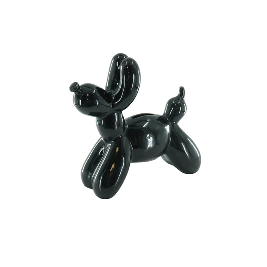 Ornament- Money Bank Balloon Dog- Ceramics- Black-17x7x17cm