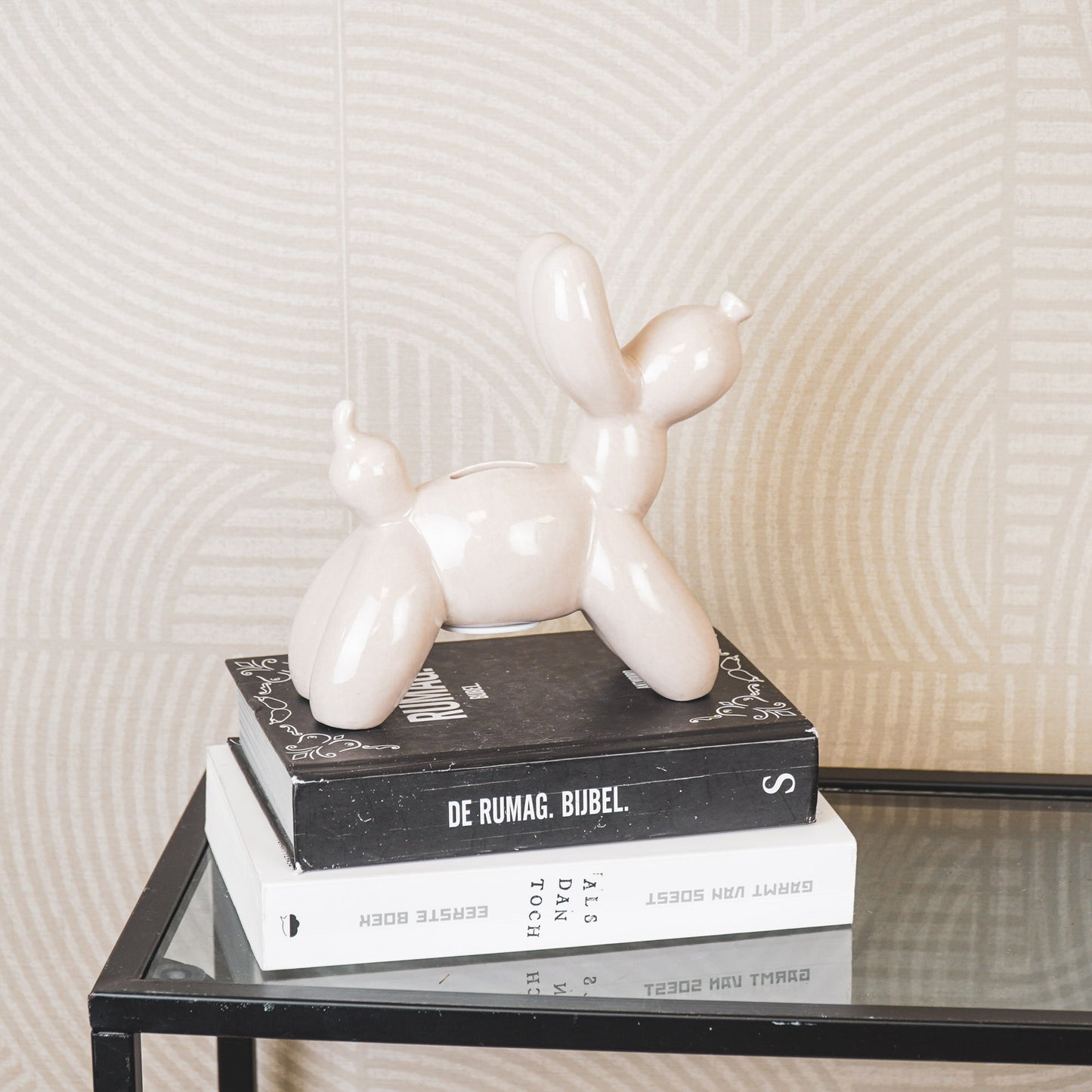 Ornament- Money Bank Balloon Dog- Ceramics- Sand-17x7x17cm