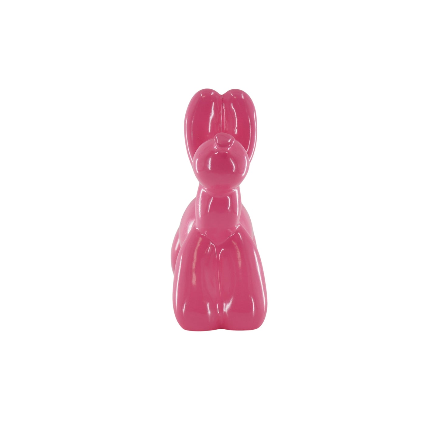 Ornament- Money Bank Balloon Dog- Neon Pink-17x7x17cm