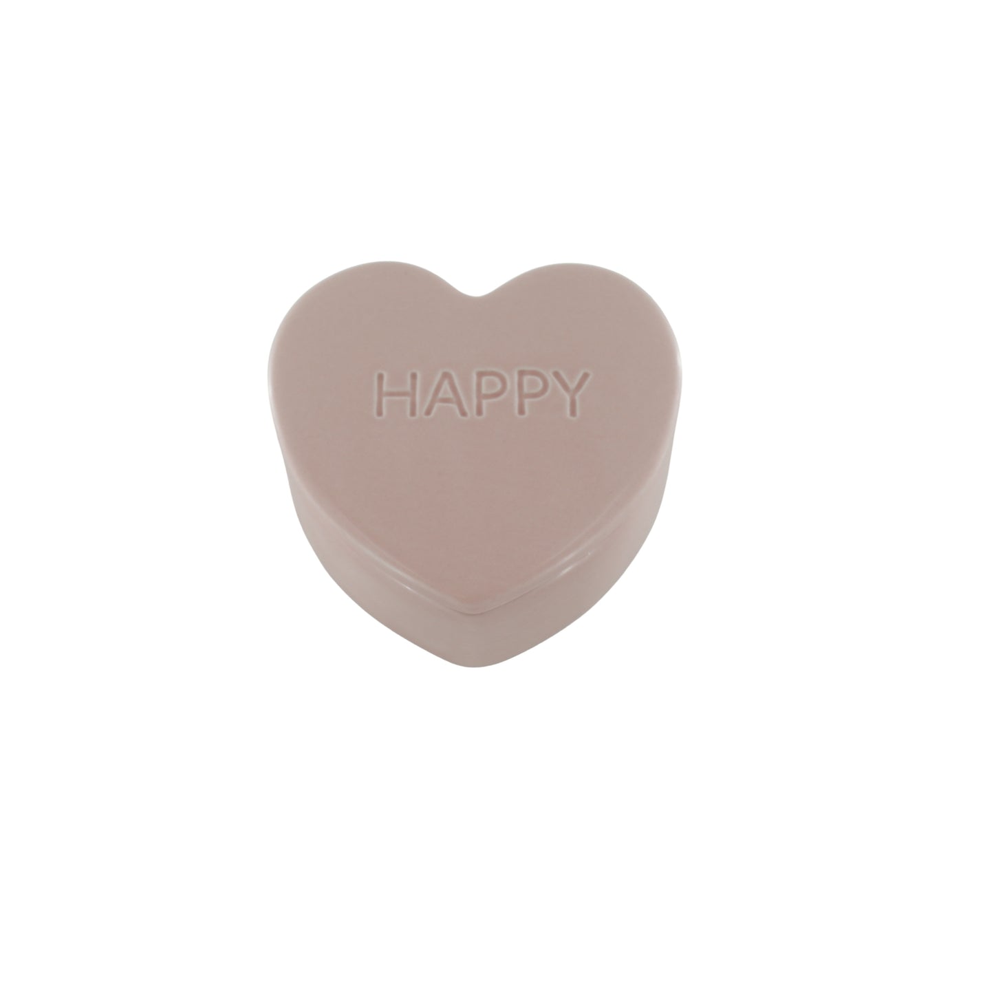 Deco Jar- Candy Heart 'HAPPY'- Light Pink- 12x11,5x6cm